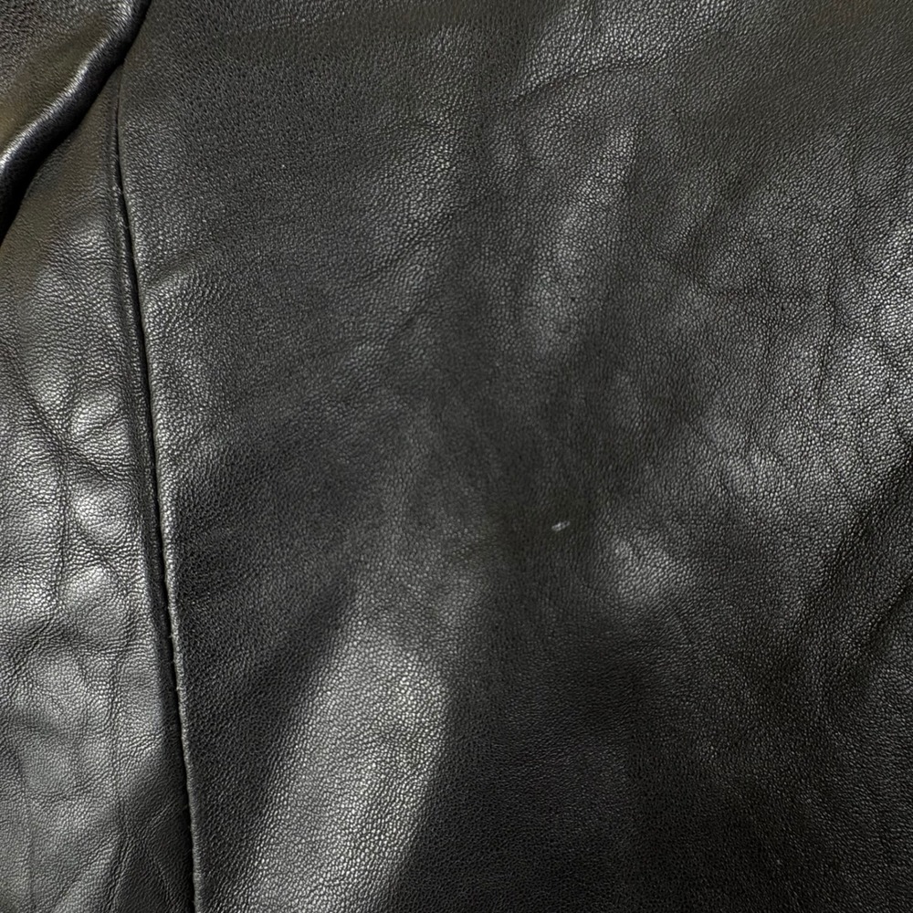 Vintage Lambskin Leather Jacket Mens 2XL Black Full Zip Minimalist - Picture 16 of 16